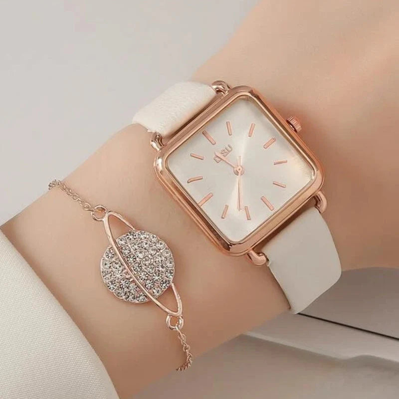 Kit 1 reloj mujer de cuarzo y 1 pulsera + Envío Gratis + Envío Inmediato + Regalo